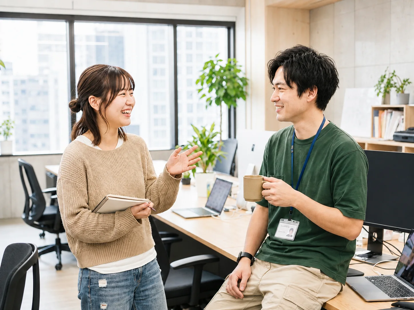 スタッフとの対話と軽作業のイメージ
